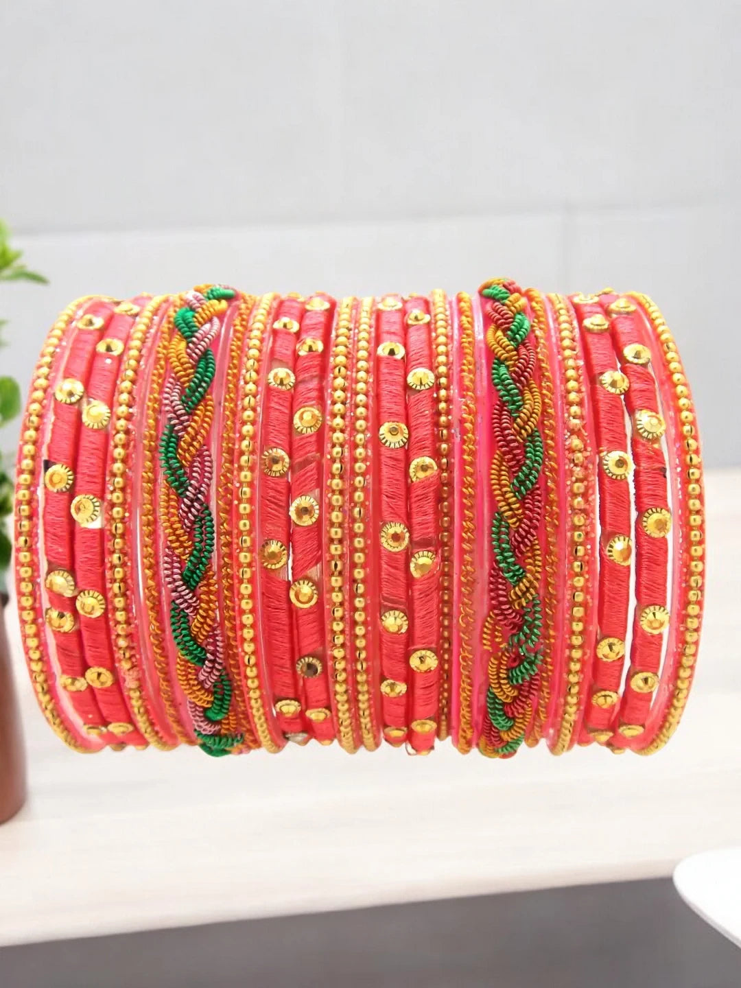 Pink Bangle Chuda Set