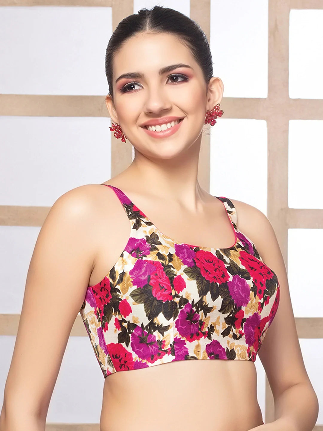 Silk Multicolor Floral Blouse