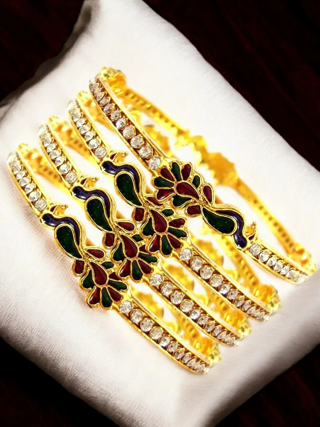 Gold Plated Peacock Bangles