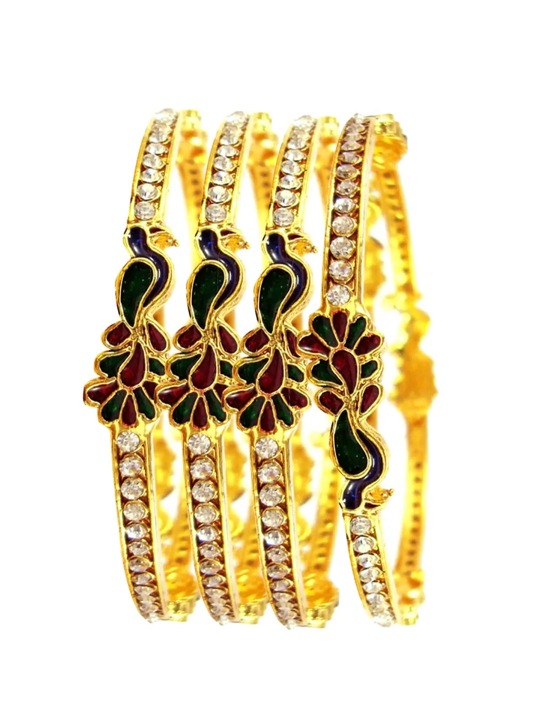Gold Plated Peacock Bangles