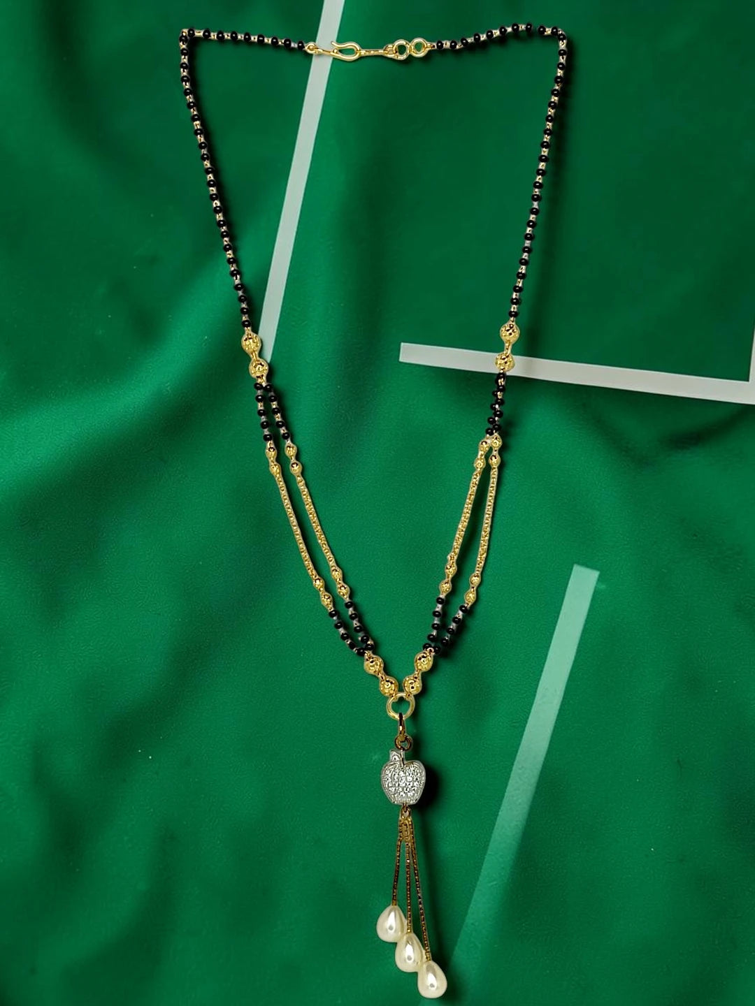 Set Of 2 Gold-Plated Cubic zircon Mangalsutra Set For Women
