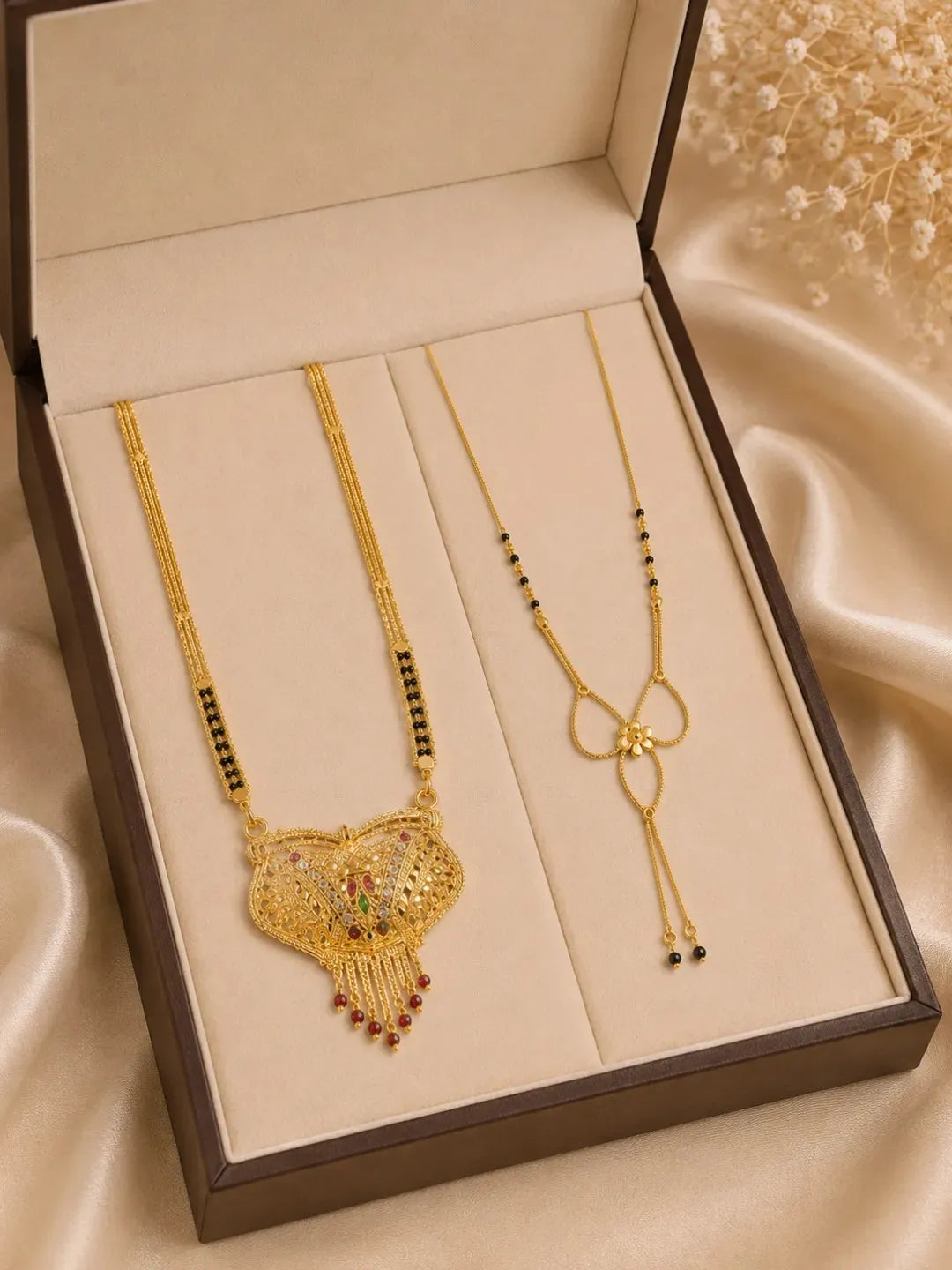 Set Of 2 Mangalsutra With Golden & Rose Gold Color For Women