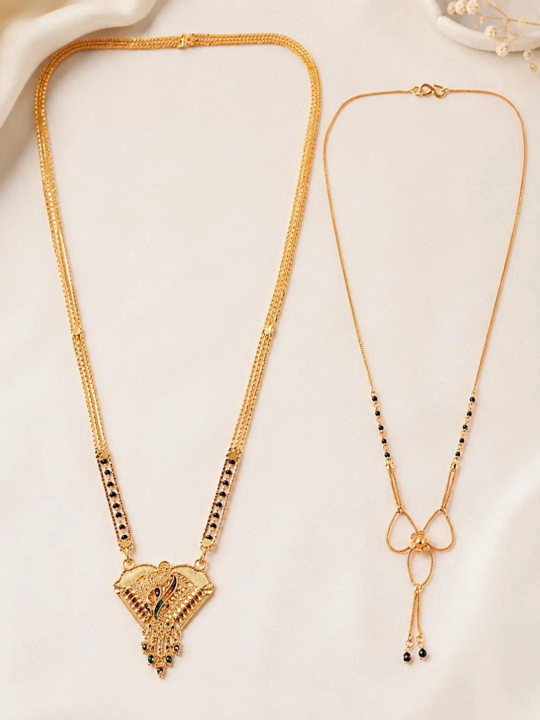 Set Of 2 Mangalsutra With Golden & Rose Gold With Elegent Design