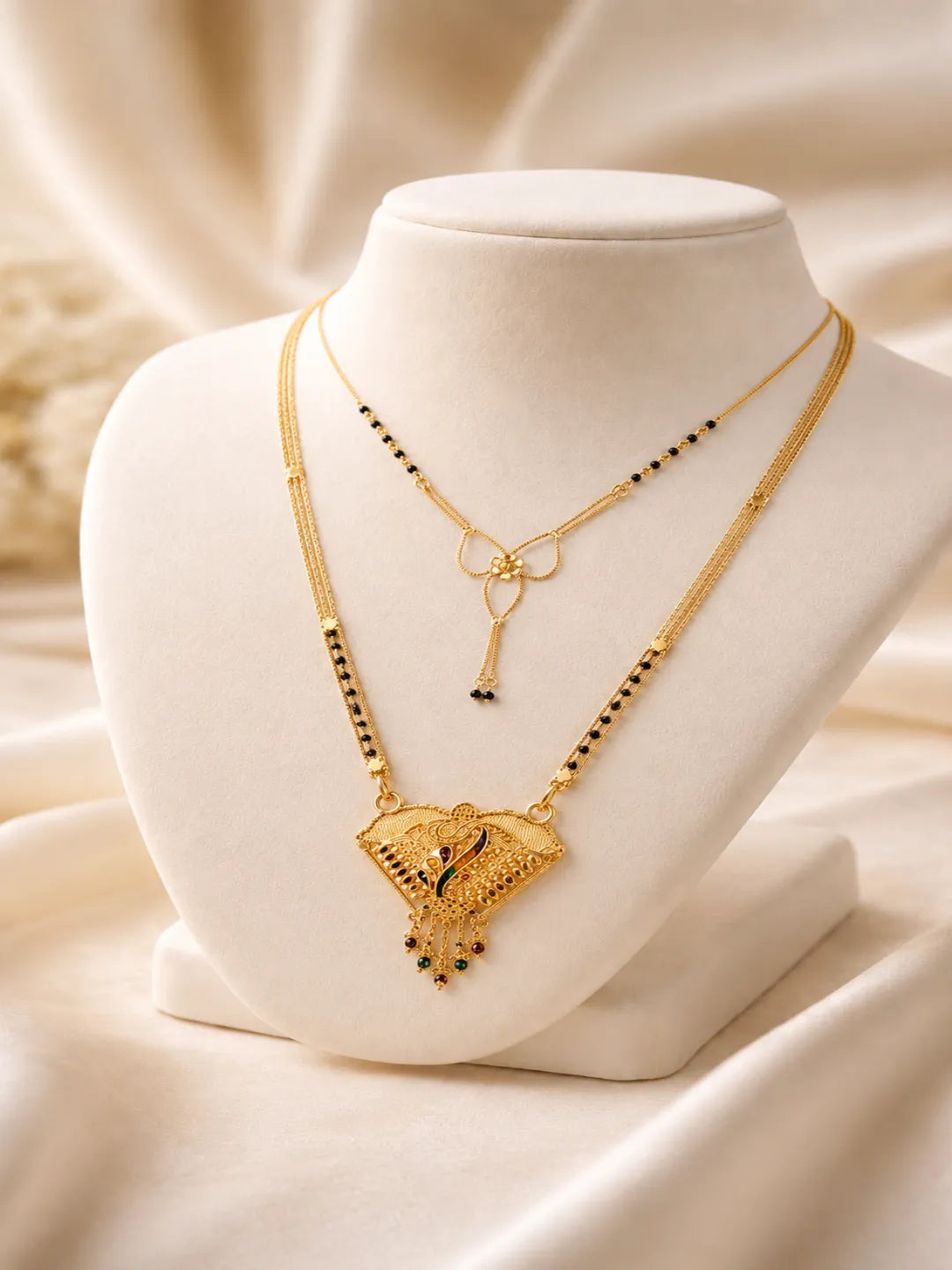 Set Of 2 Mangalsutra With Golden & Rose Gold With Elegent Design