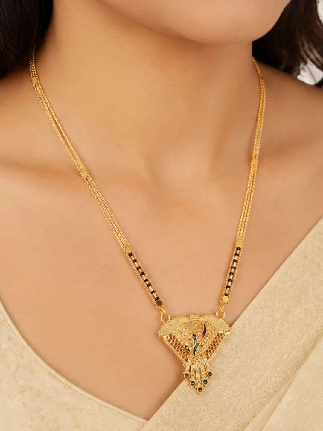Set Of 2 Mangalsutra With Golden & Rose Gold With Elegent Design