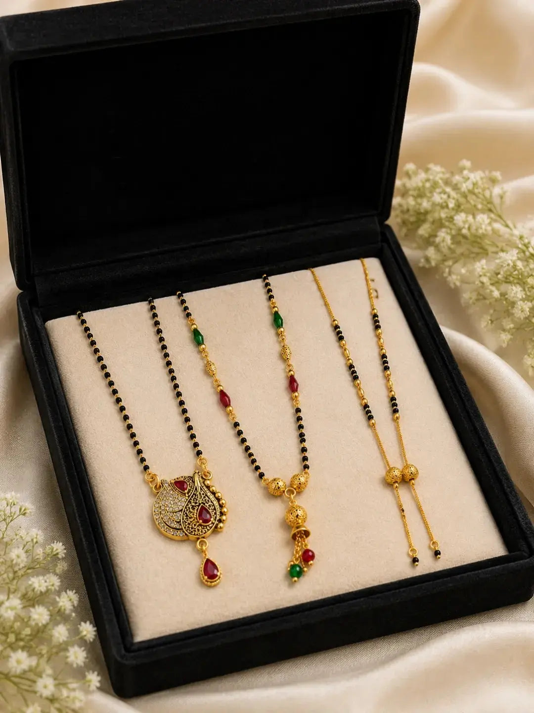 Set Of 3 Dangling Chain Mangalsutra For Women