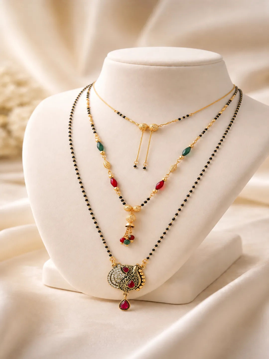 Set Of 3 Dangling Chain Mangalsutra For Women