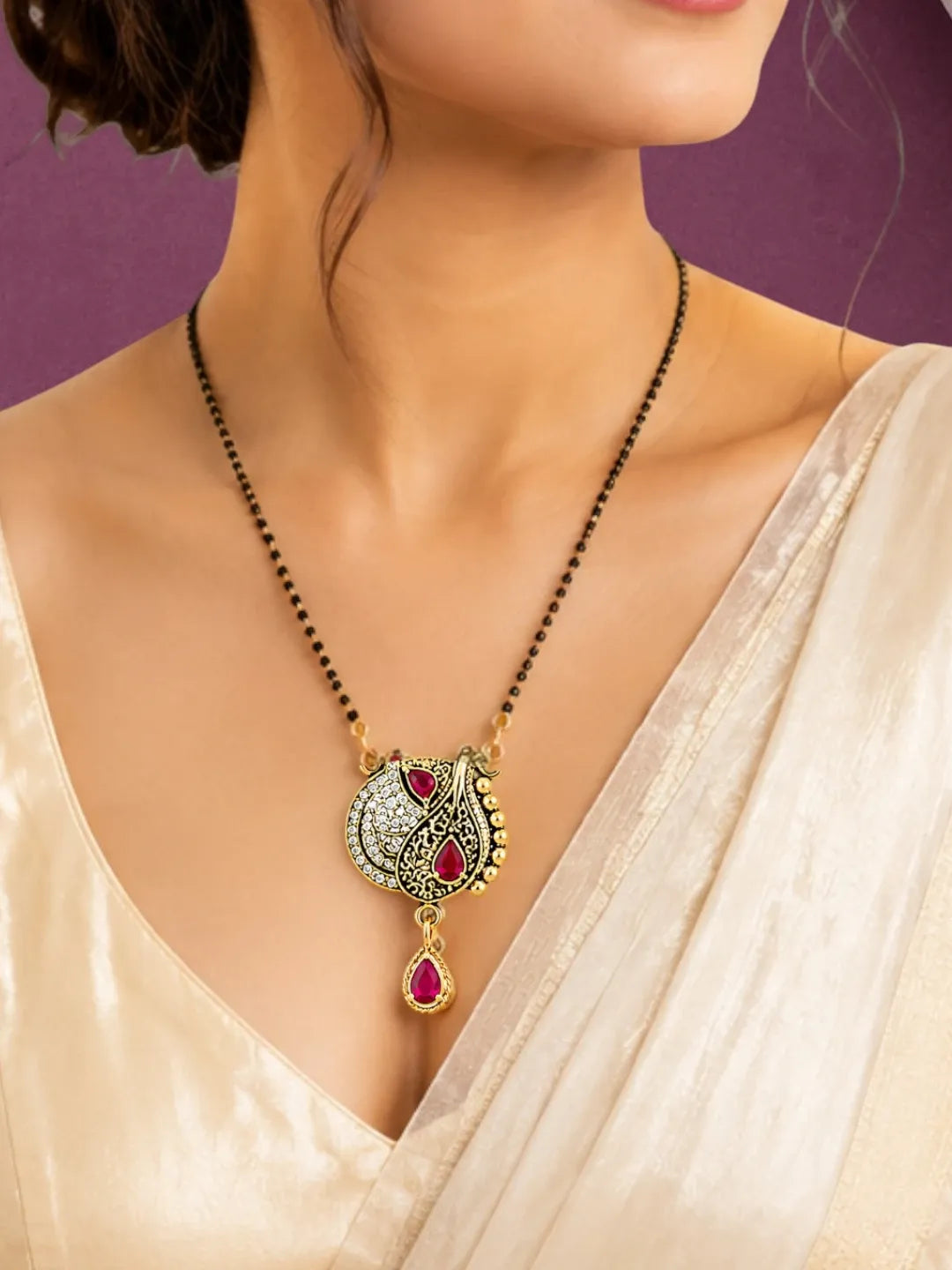 Set Of 3 Dangling Chain Mangalsutra For Women