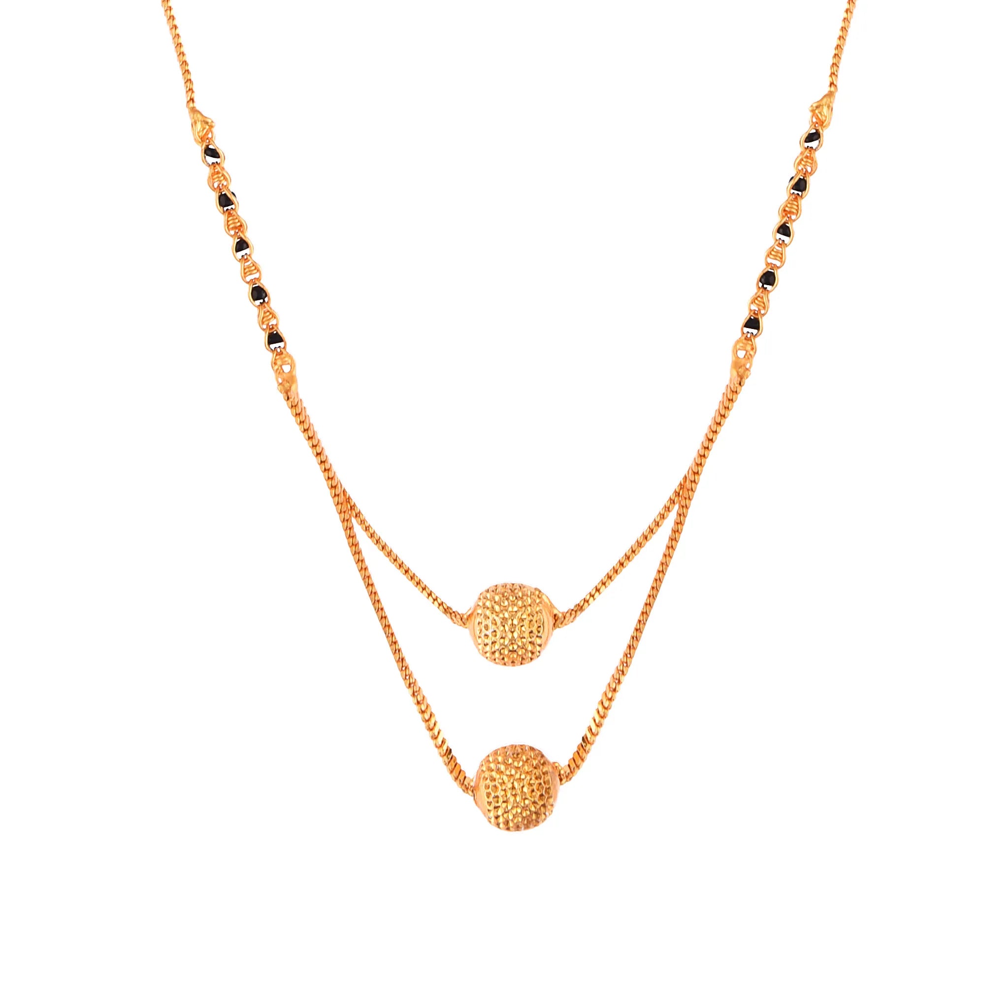 Set Of 3 Rose Gold Diff Shaped Mangalsutra