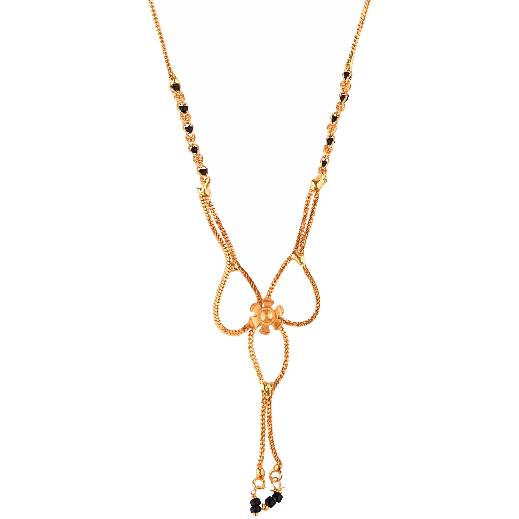 Set Of 3 Rose Gold Diff Shaped Mangalsutra