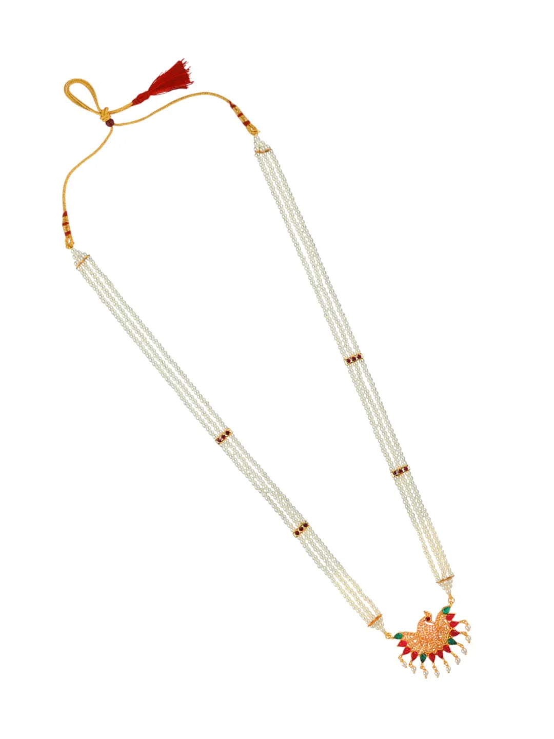 Gold Plated White Beads Necklace