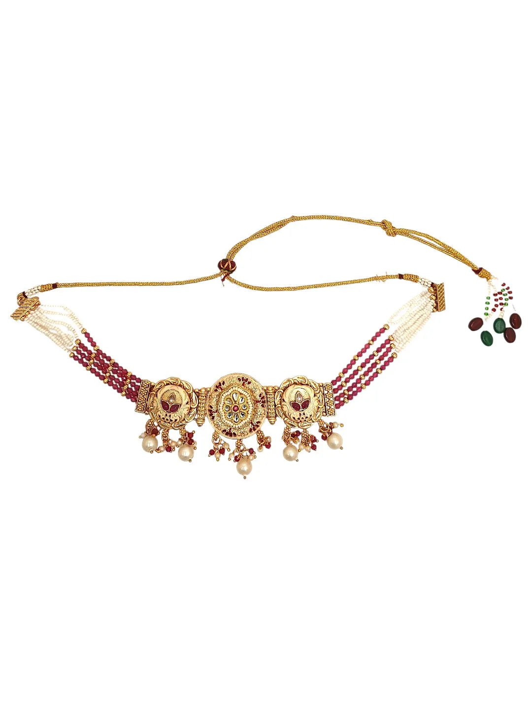 Gold Plated Chokar Style Necklace