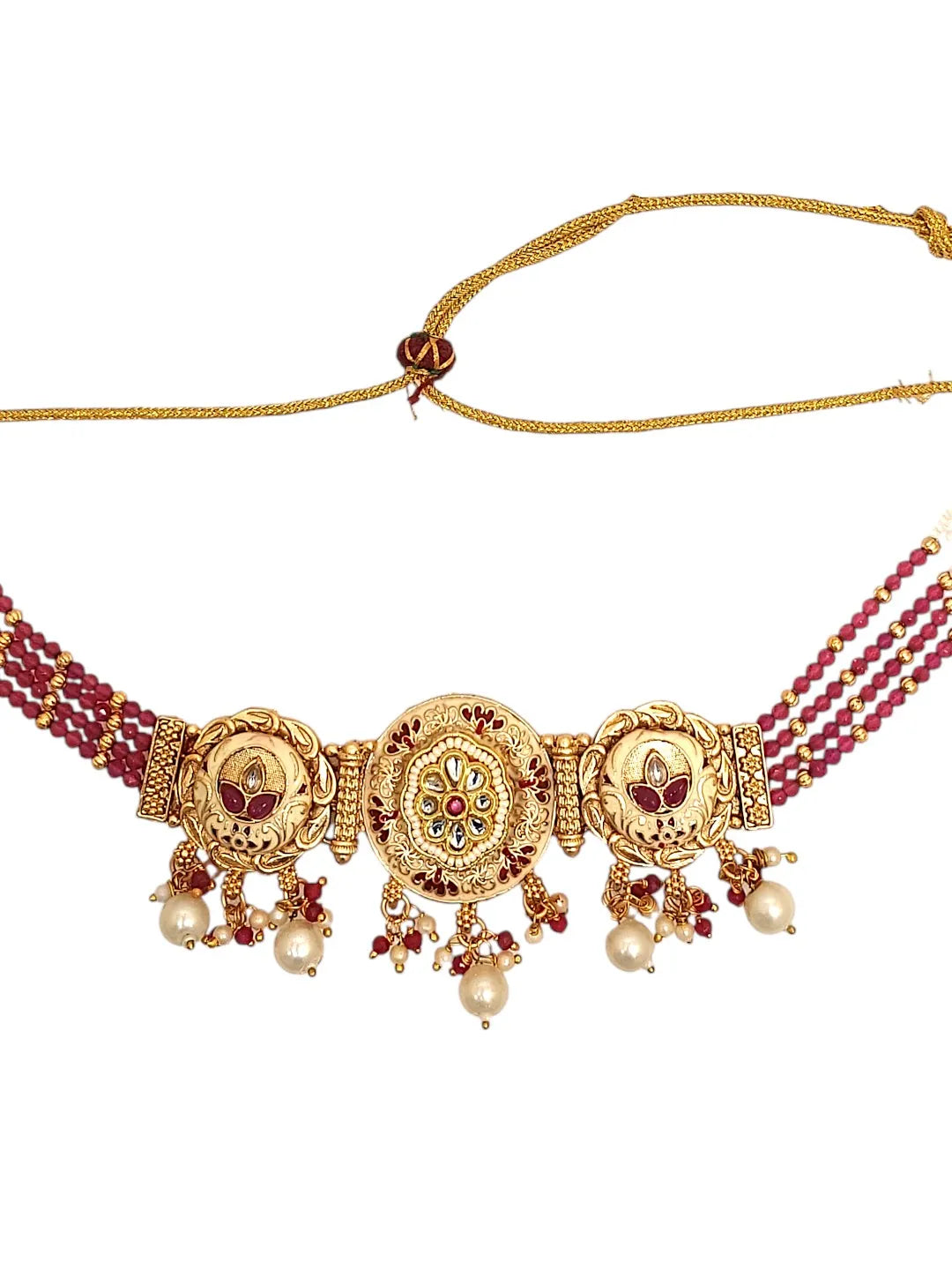 Gold Plated Chokar Style Necklace
