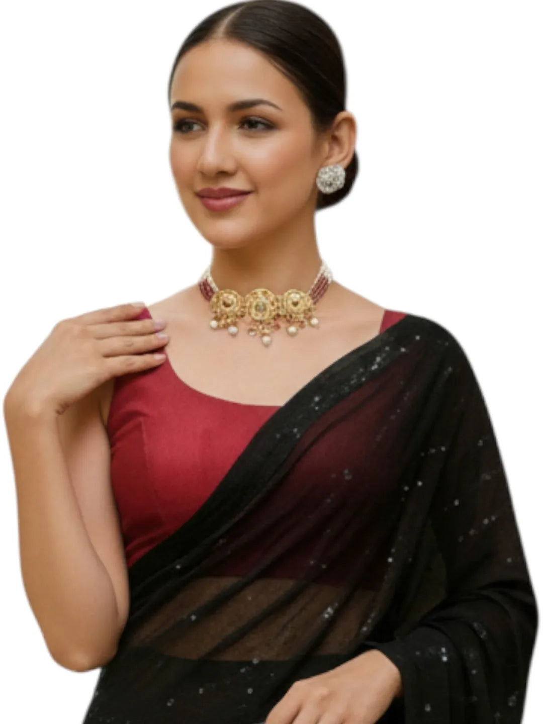 Gold Plated Chokar Style Necklace