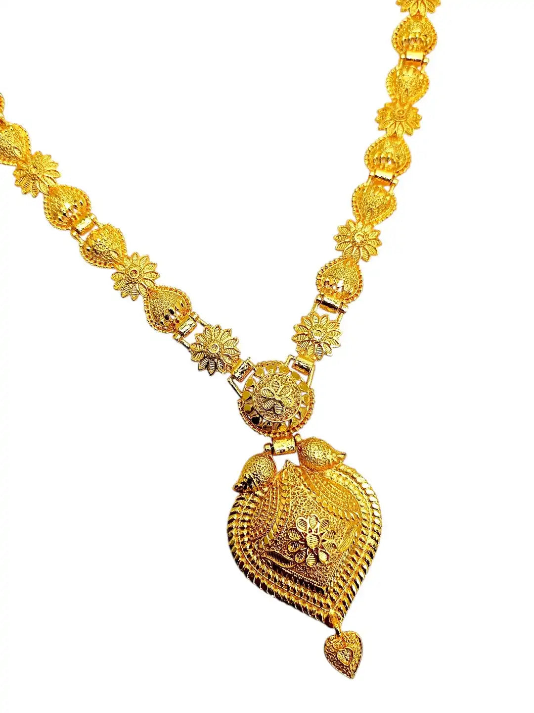 Gold Plated Traditional Long Necklace Set