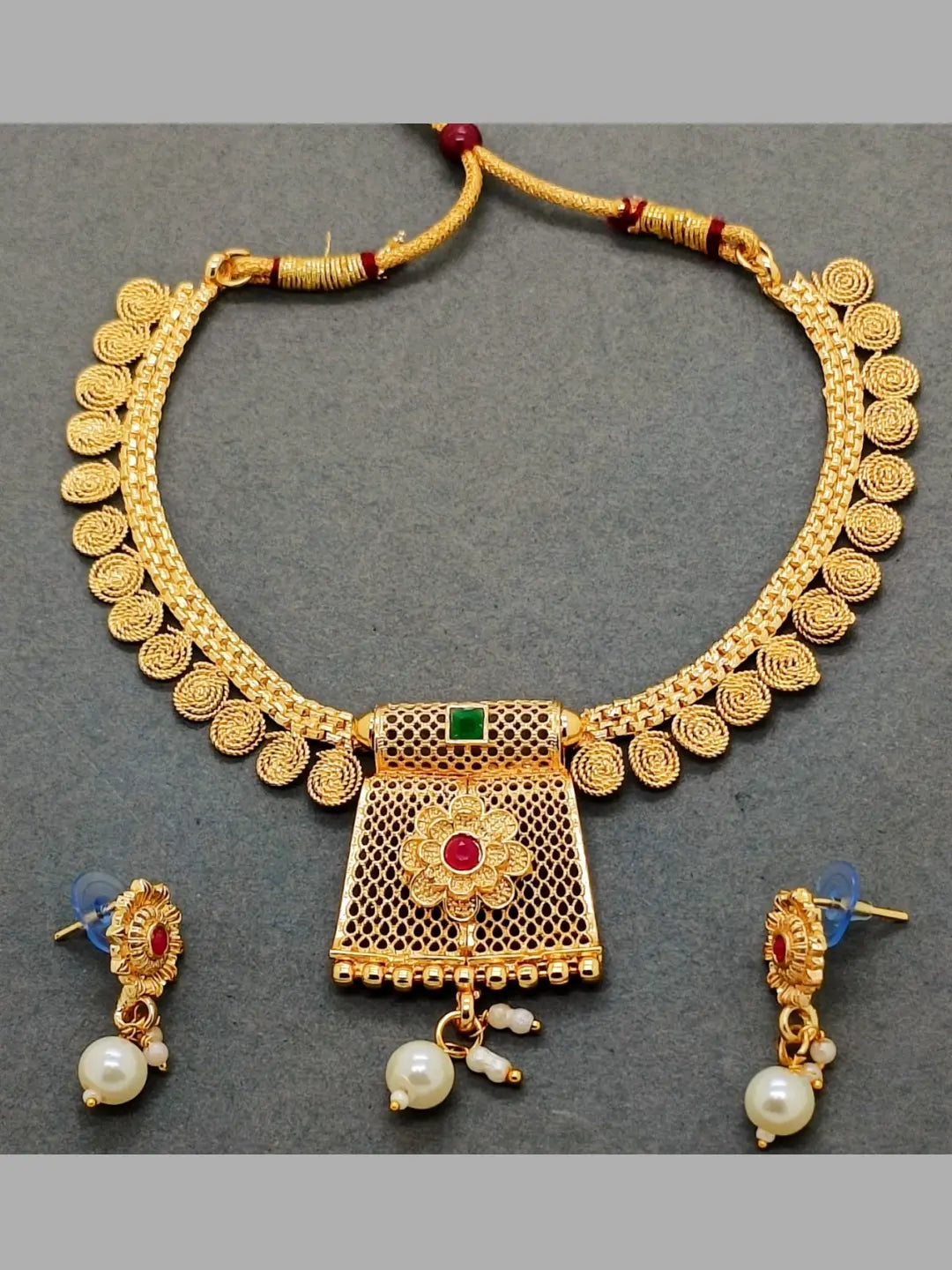Gold Plated Choker Jewellery Set