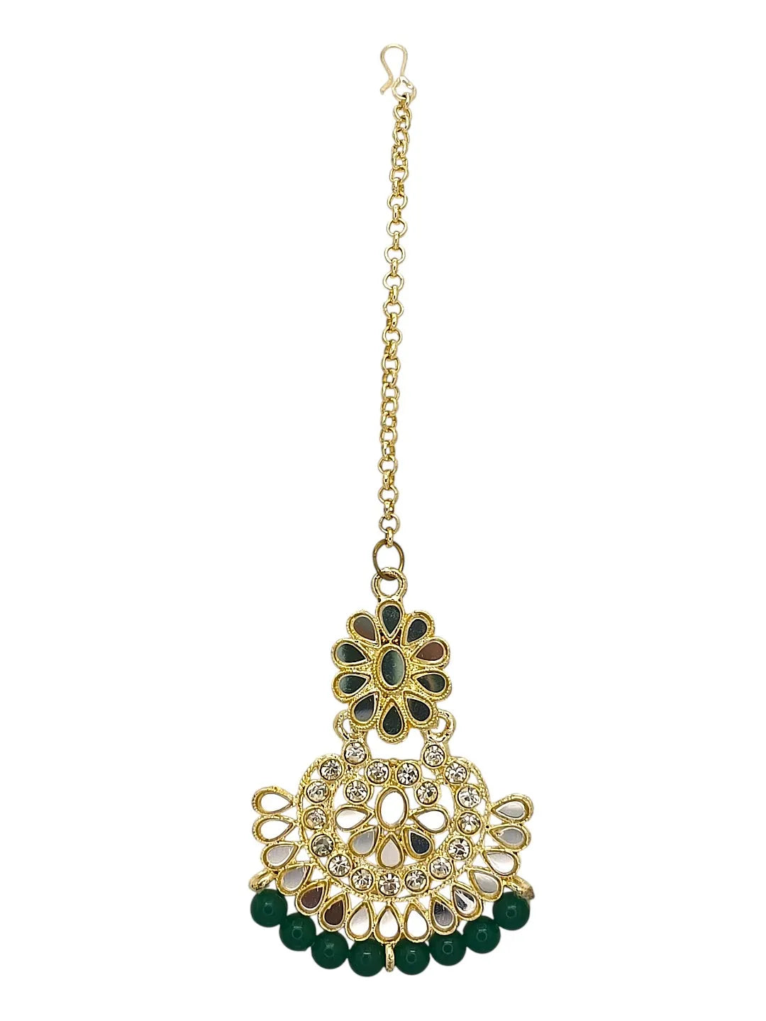 Gold-Plated Mirror Cubic Zirconia Necklace and Earrings