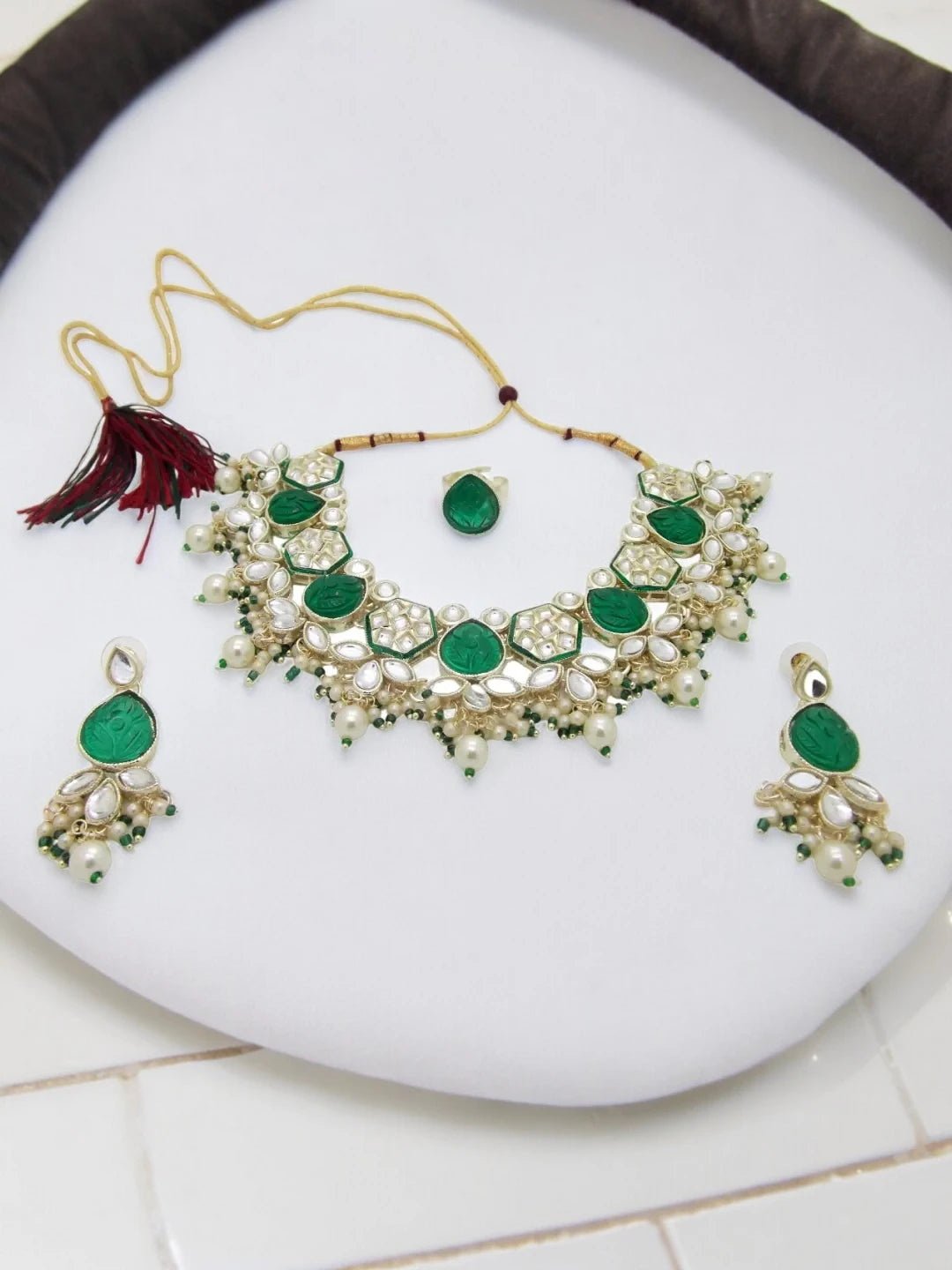 Green Stone Jewellery Set