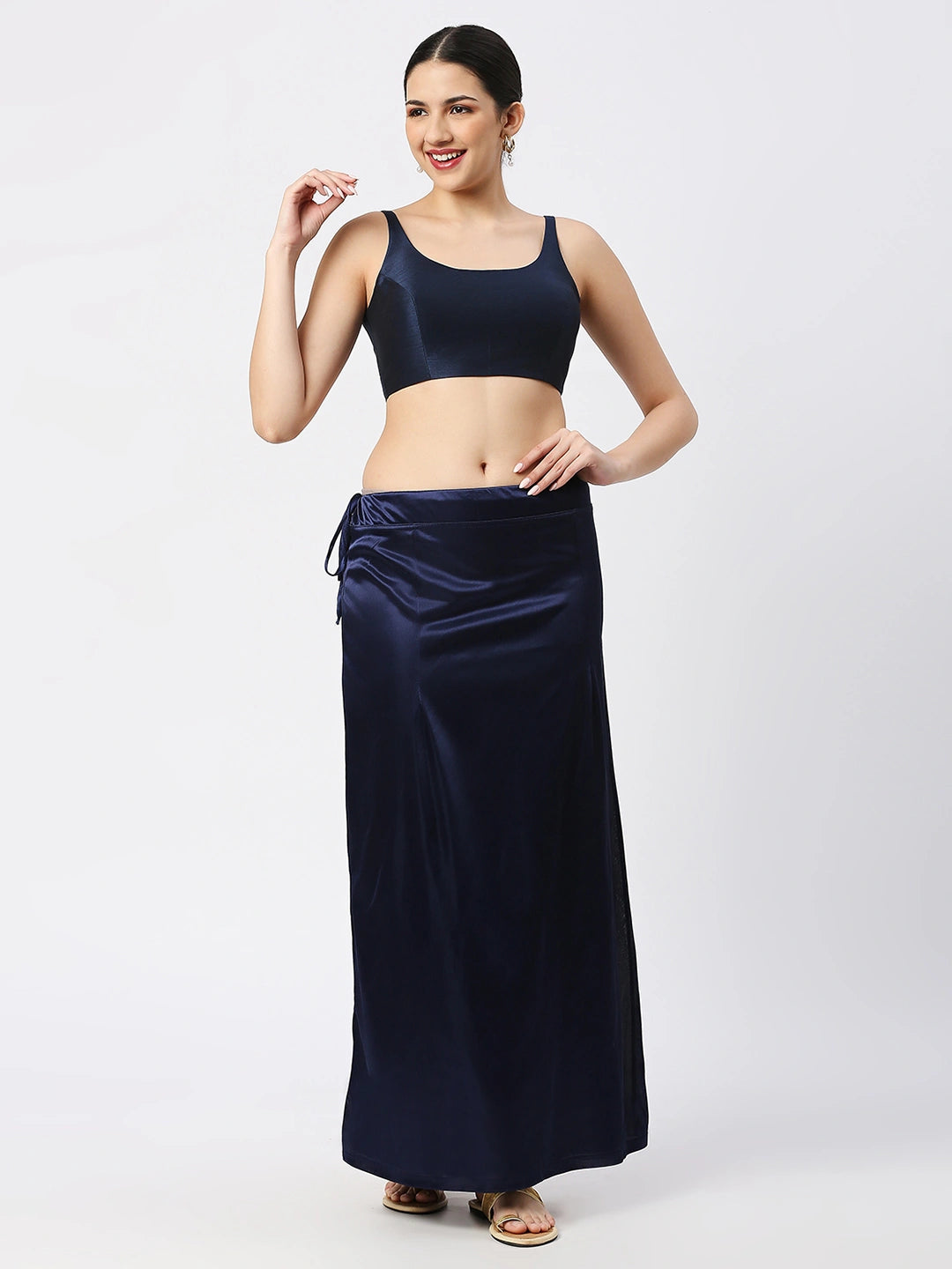 Navy Blue Satin Petticoat