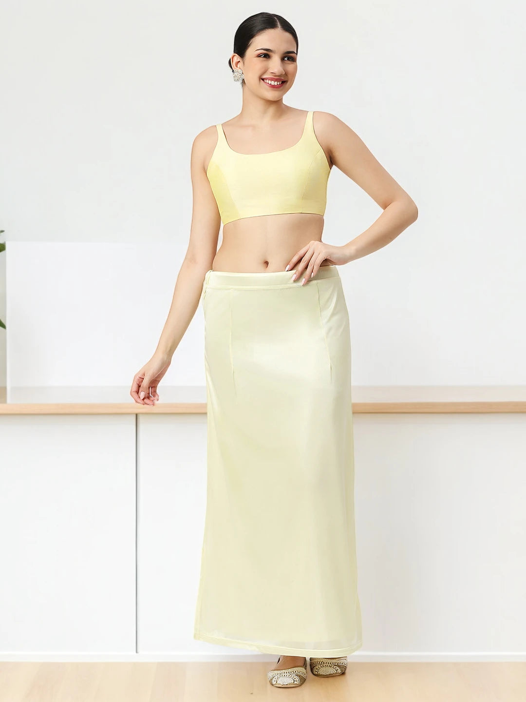 Pale Yellow Satin Petticoat