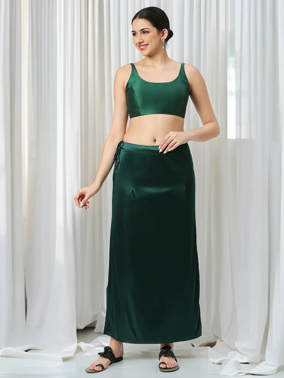 Rama Green Satin Petticoat