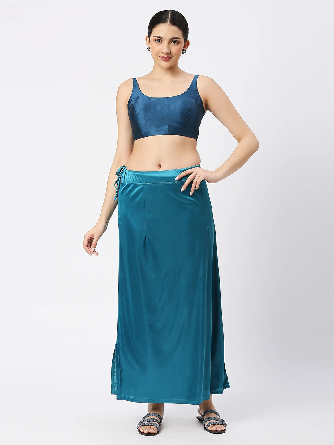 Peacock Blue Satin Petticoat