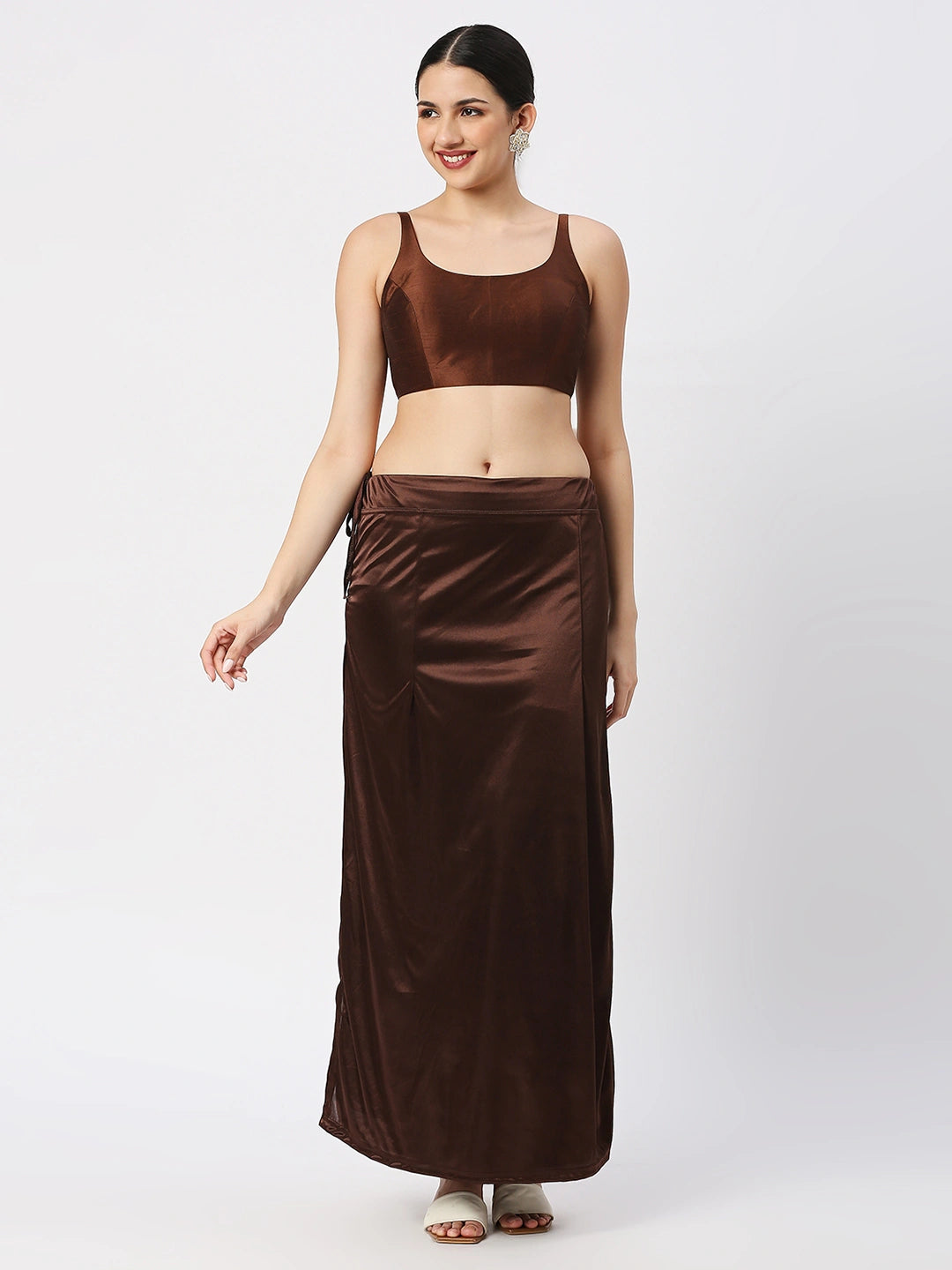 Cocoa Brown Satin Petticoat