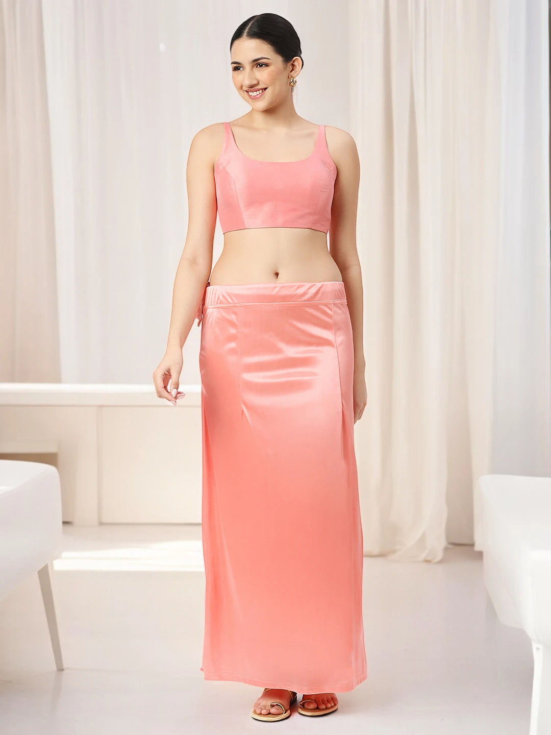 Salmon Pink Satin Petticoat