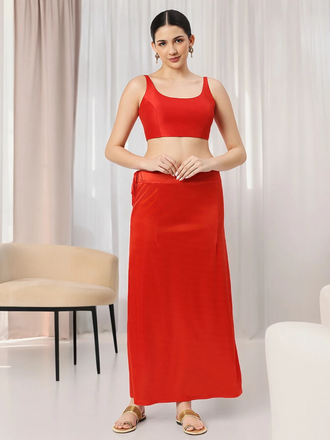 Scarlet Red Satin Petticoat