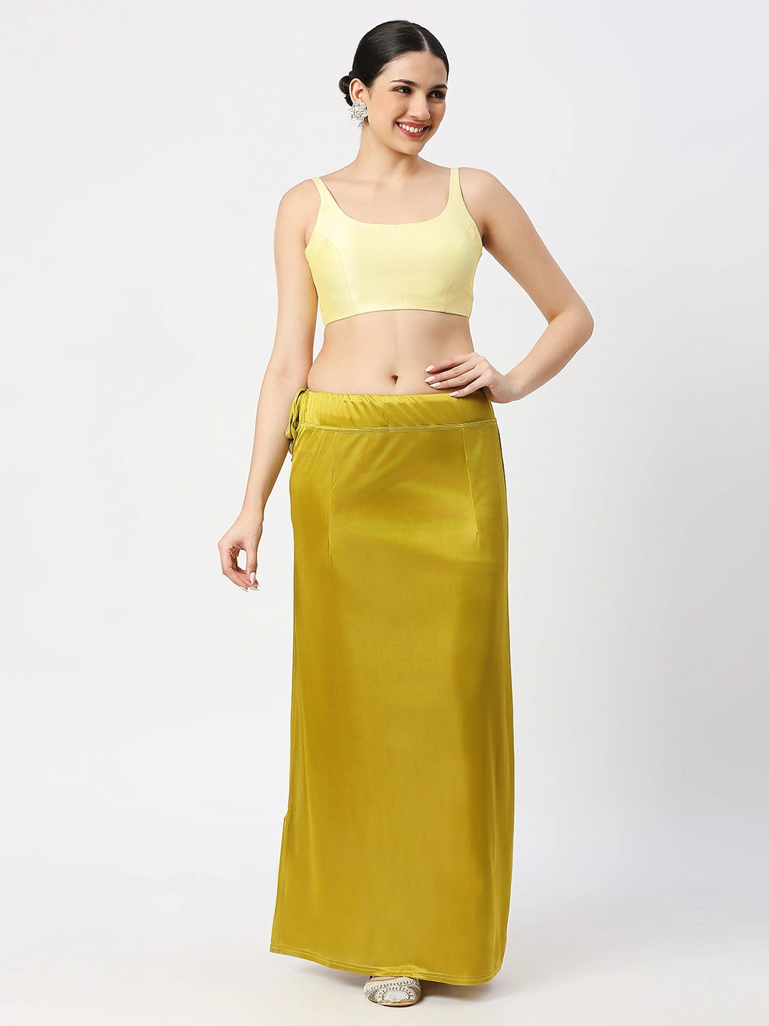 Mehndi Green Satin Petticoat