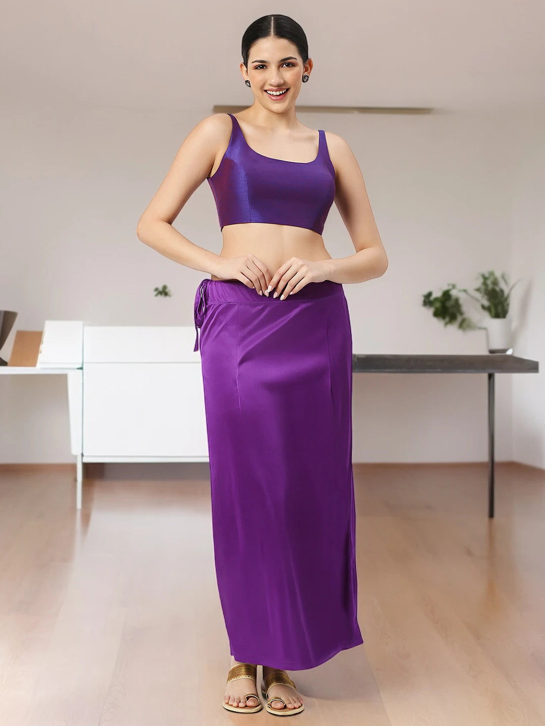 Indigo Purple Satin Petticoat