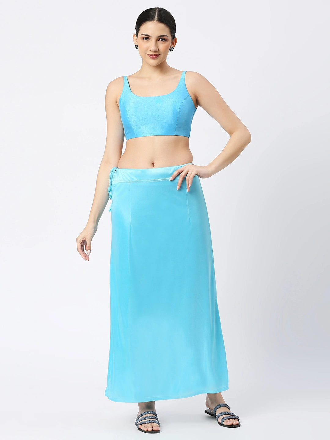 Sky Blue Satin Petticoat