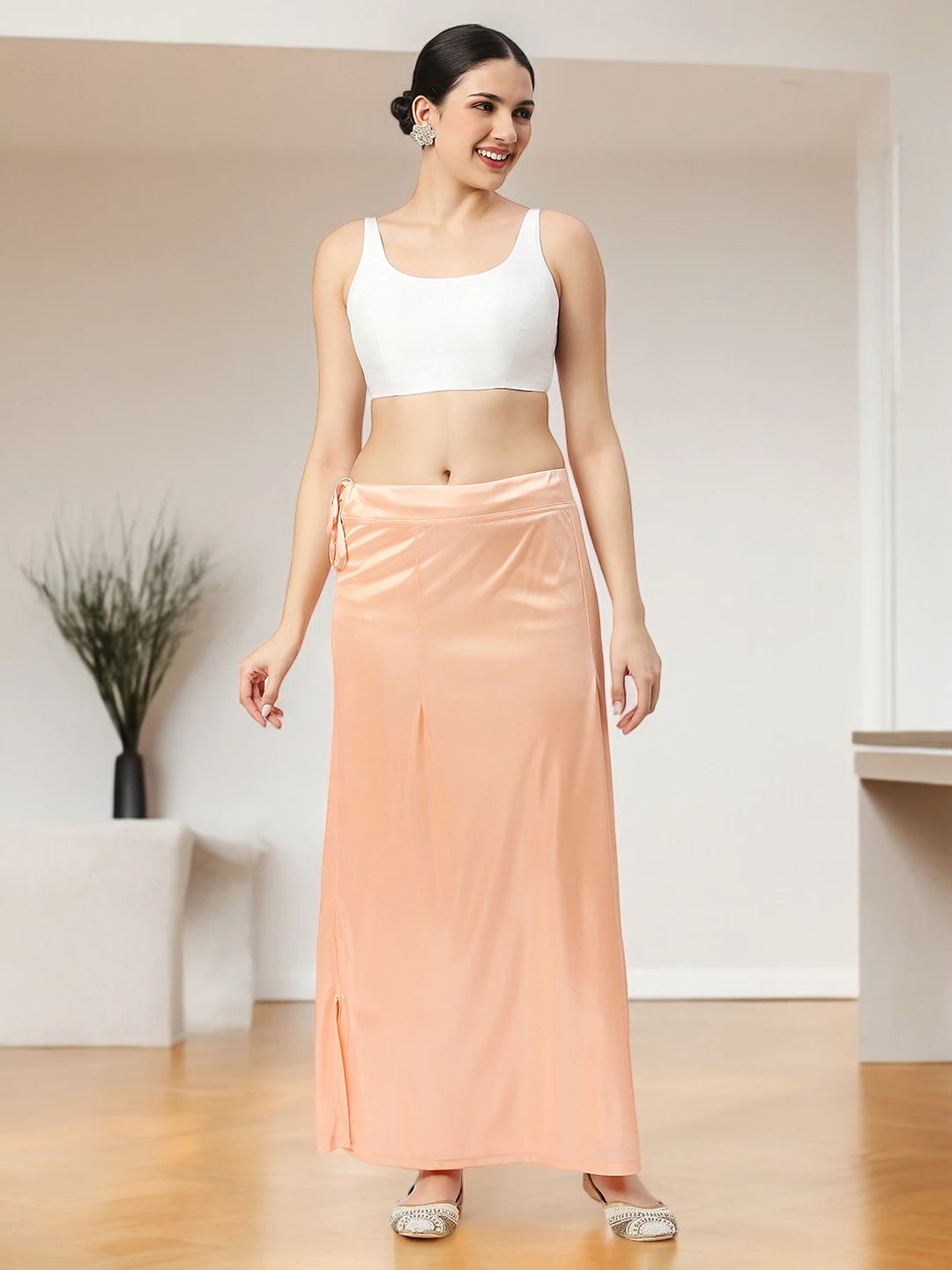 Peach Puff Satin Petticoat