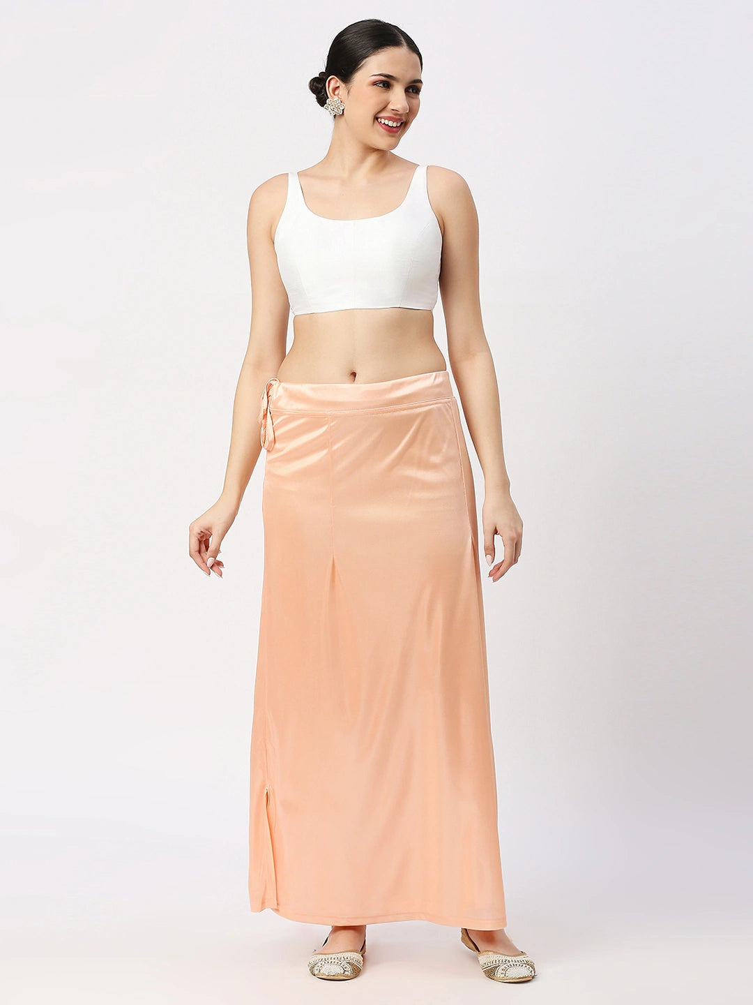 Peach Puff Satin Petticoat