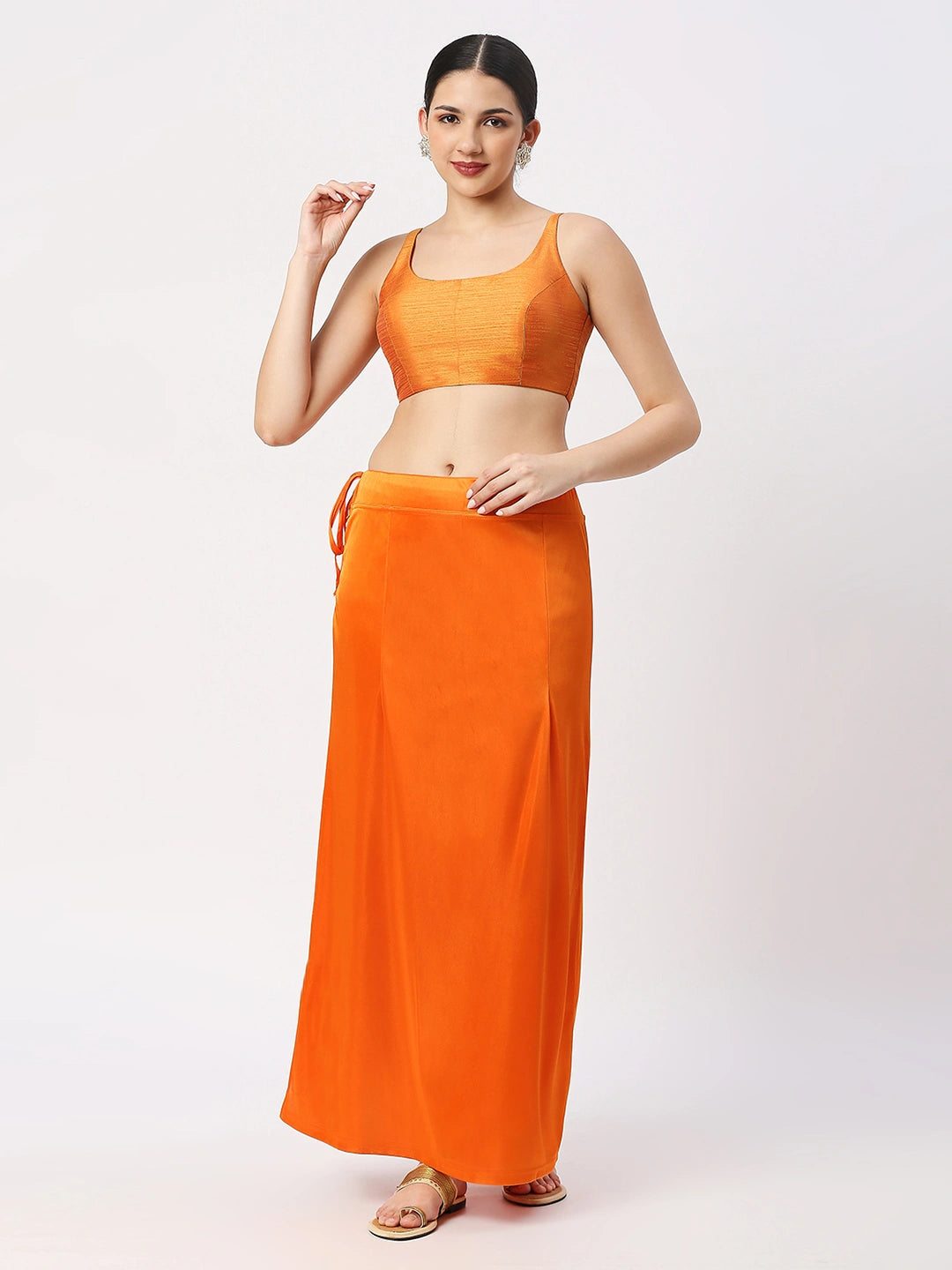 Apricot Orange Satin Petticoat