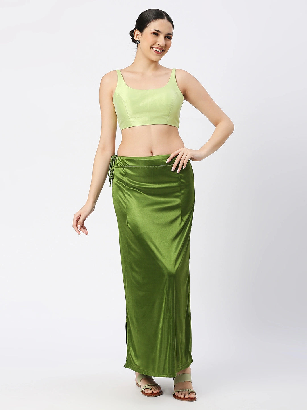 Olive Green Satin Petticoat
