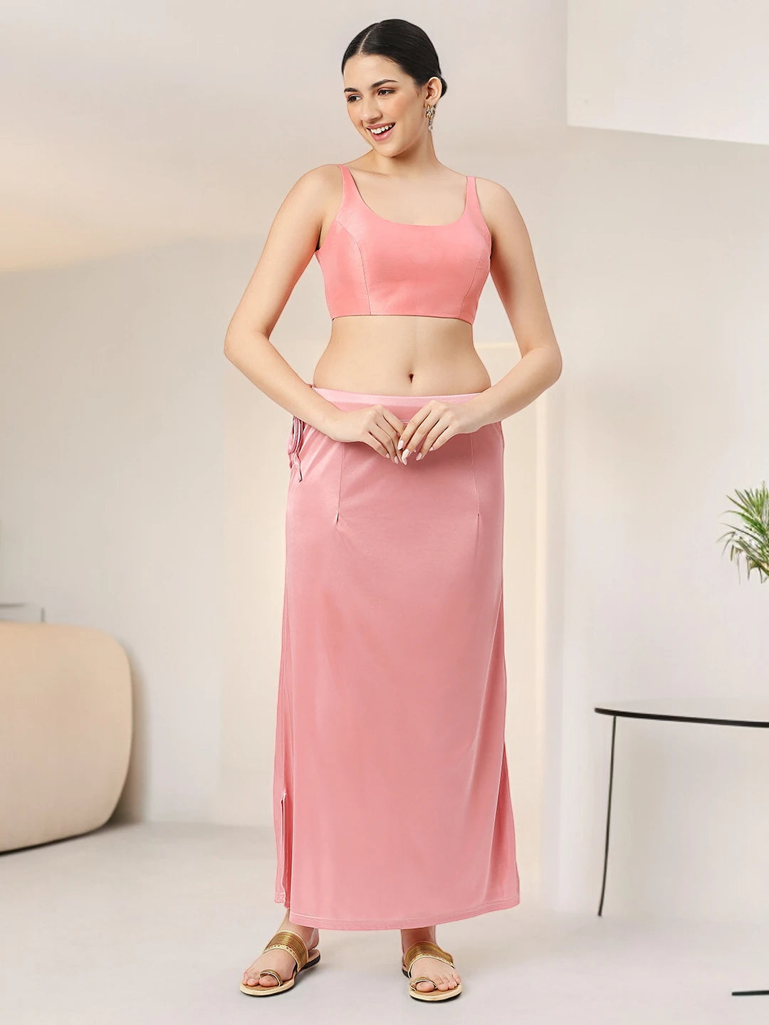 Light Coral Pink Satin Petticoat