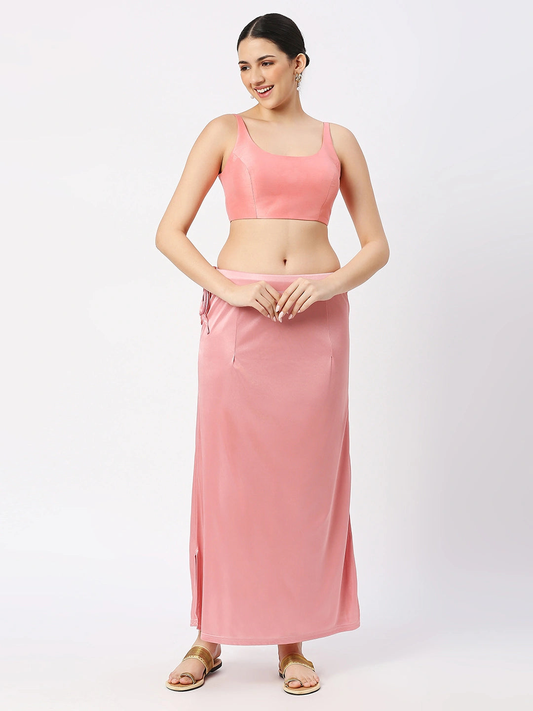 Light Coral Pink Satin Petticoat
