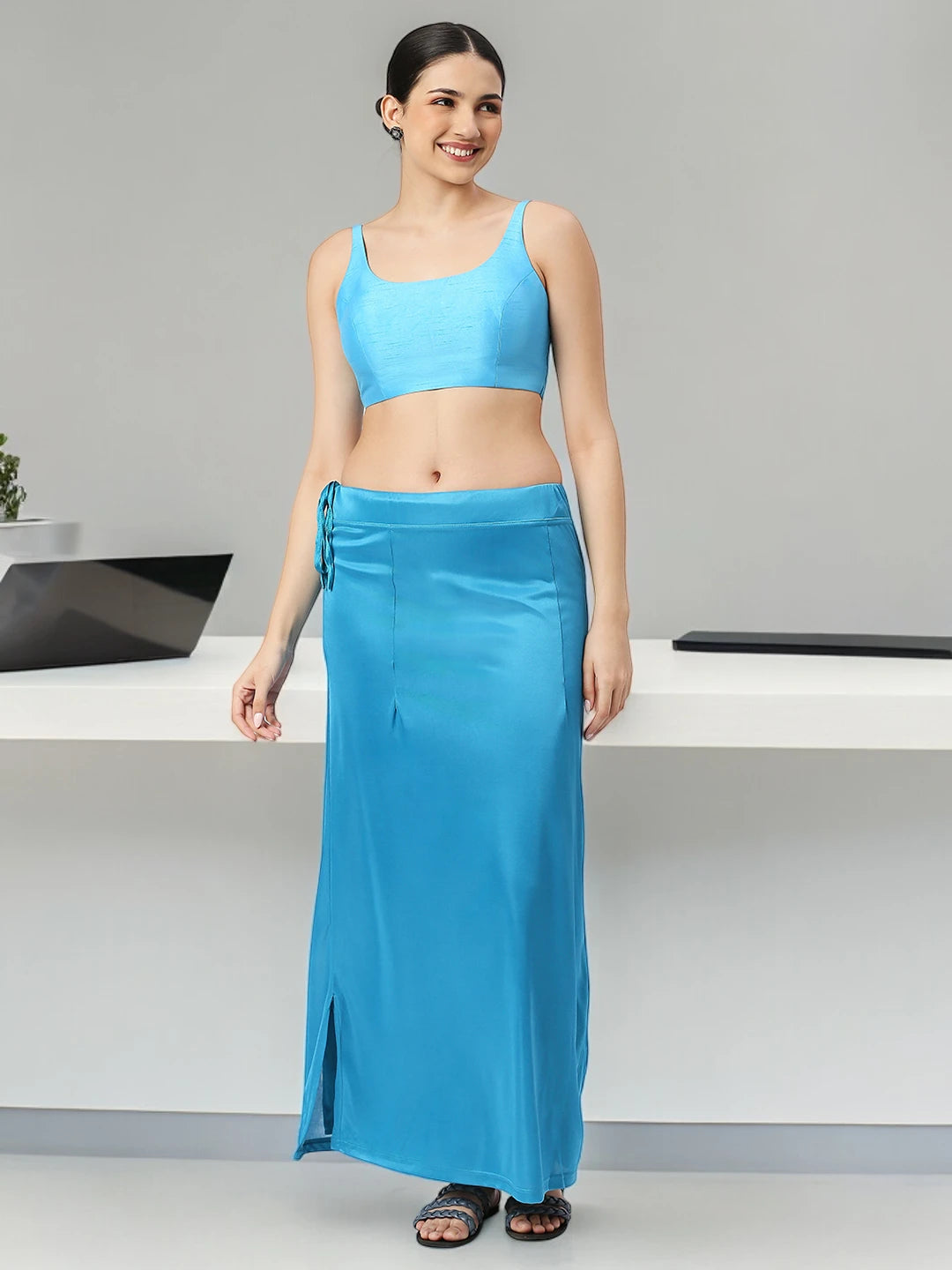 Ocean Blue Satin Petticoat