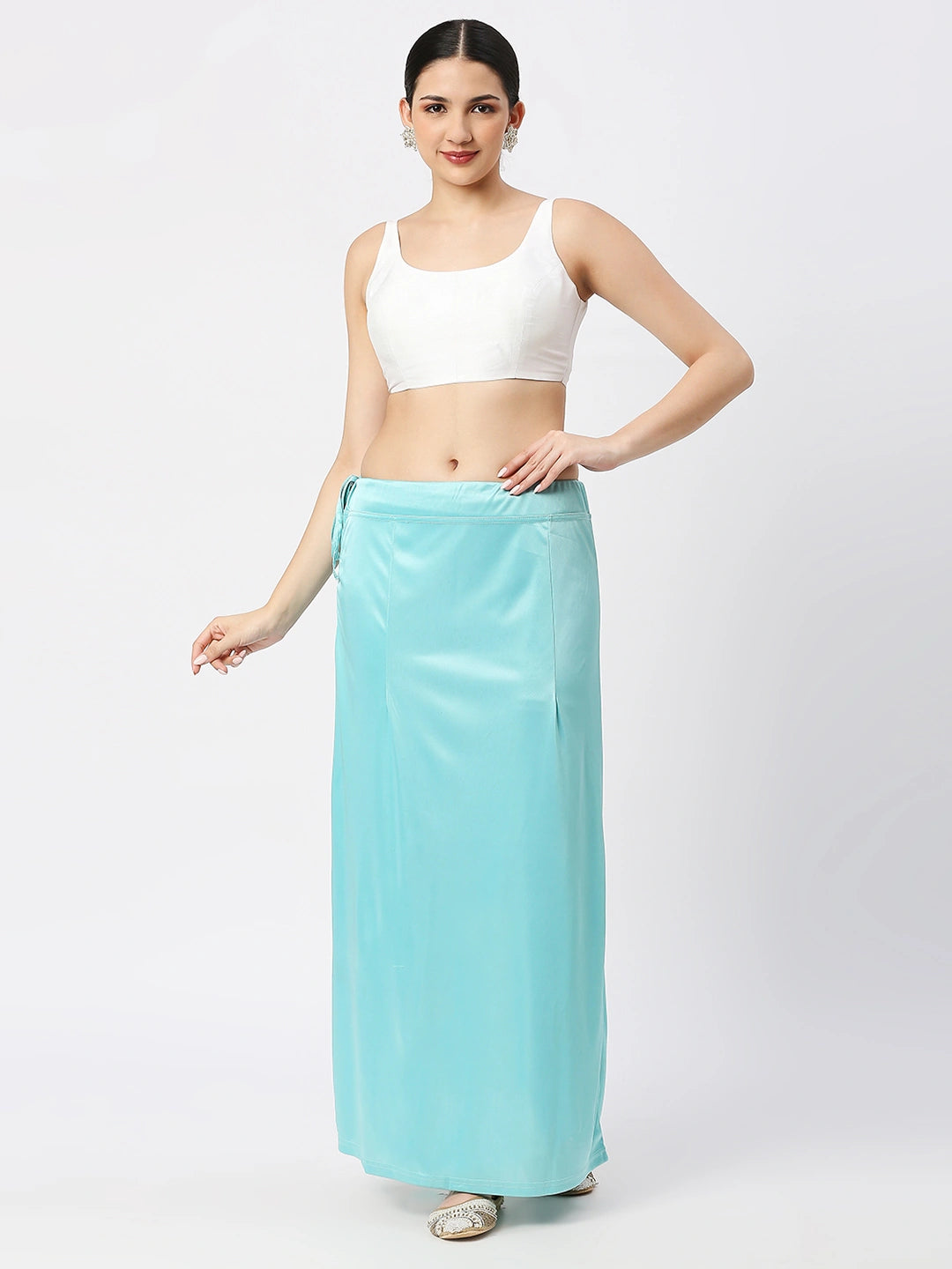 Sky Blue Satin Petticoat