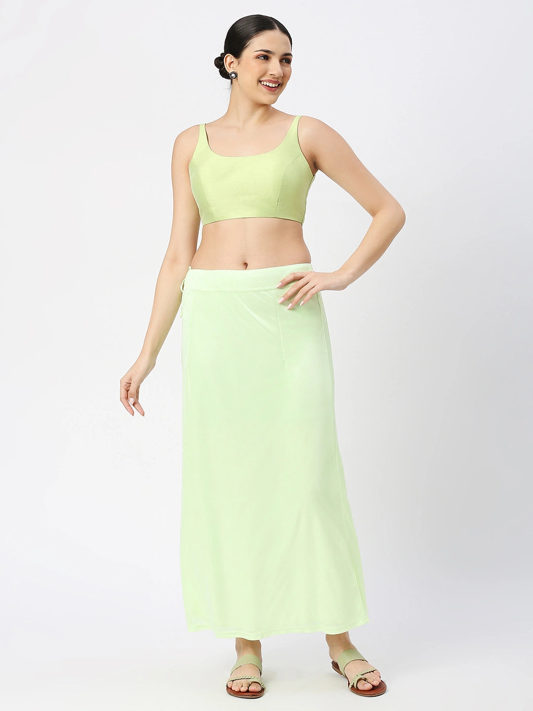 Pista Green Satin Petticoat