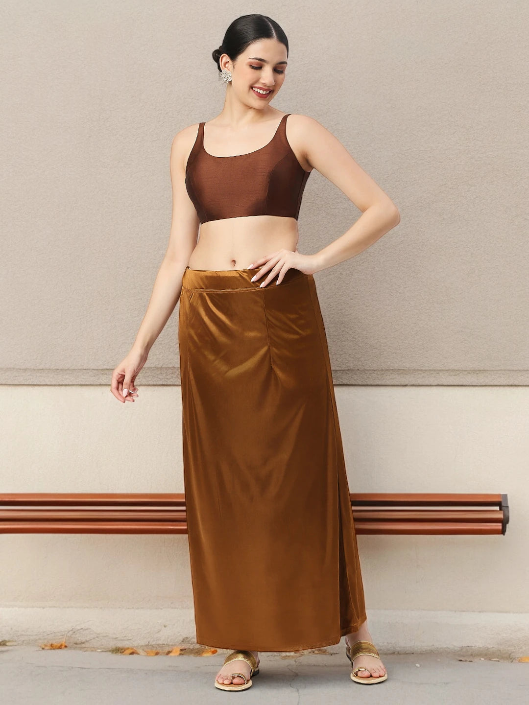 Copper Brown Satin Petticoat