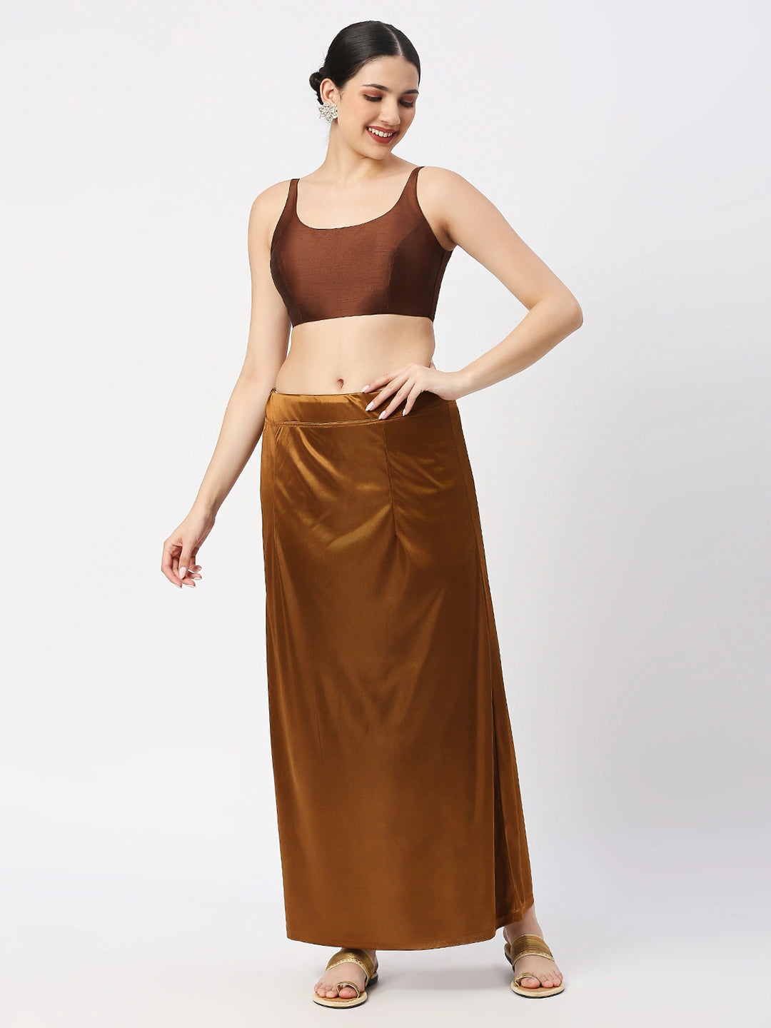Copper Brown Satin Petticoat