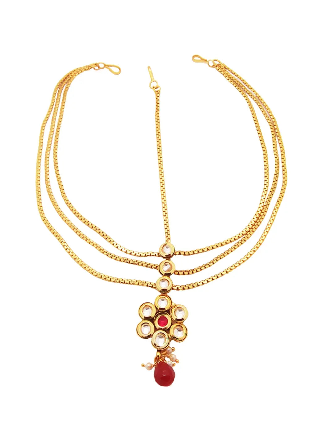 Gold Plated Floral Mathapatti
