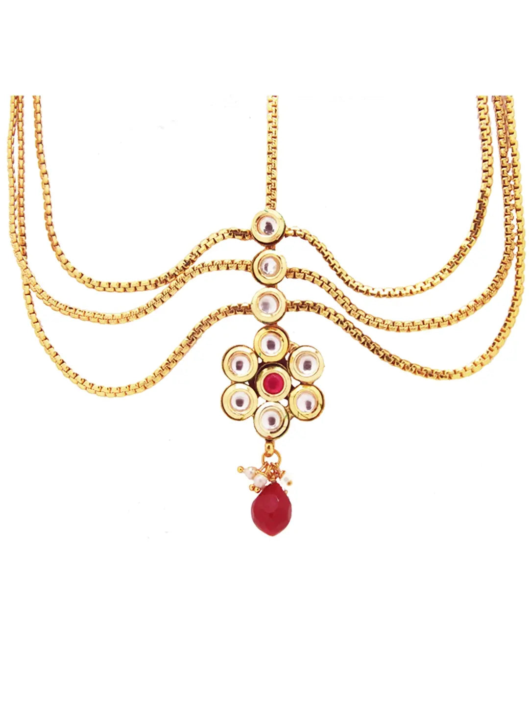 Gold Plated Floral Mathapatti