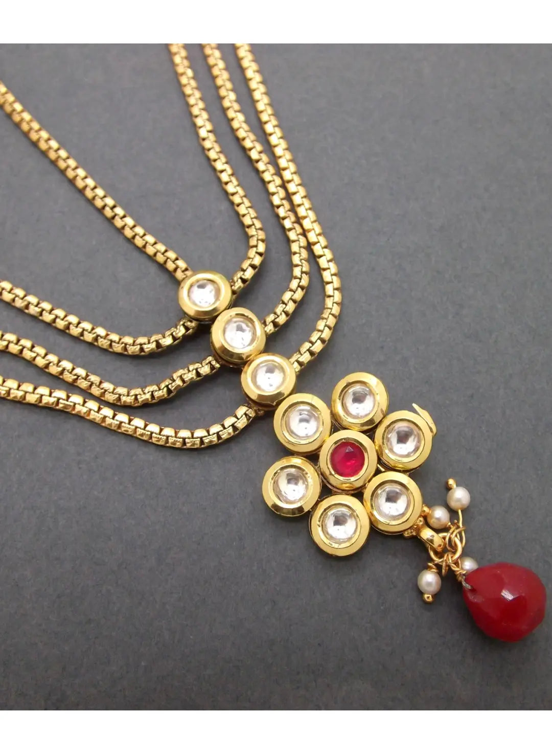 Gold Plated Floral Mathapatti