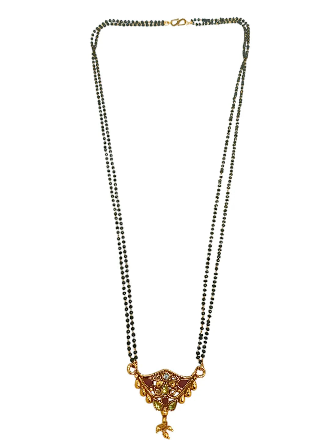 Women Black Gold-plated Mangalsutra