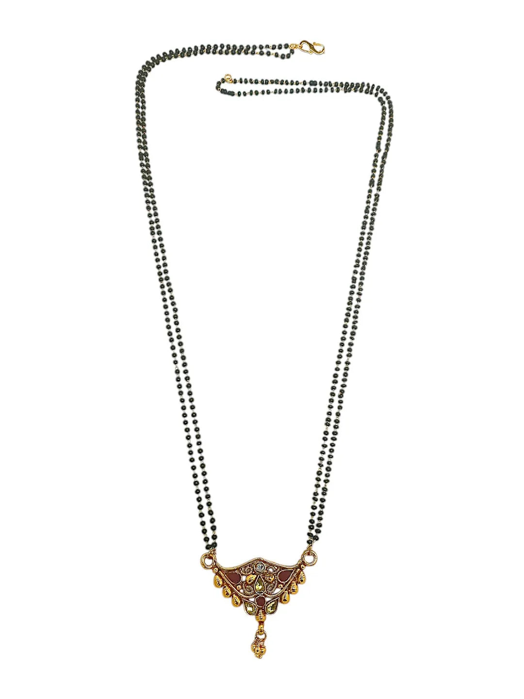 Women Black Gold-plated Mangalsutra