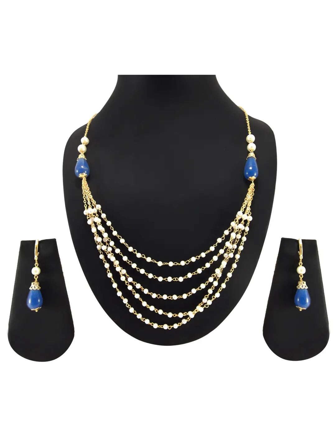 Gold-Plated Pearl Layered Necklace Set