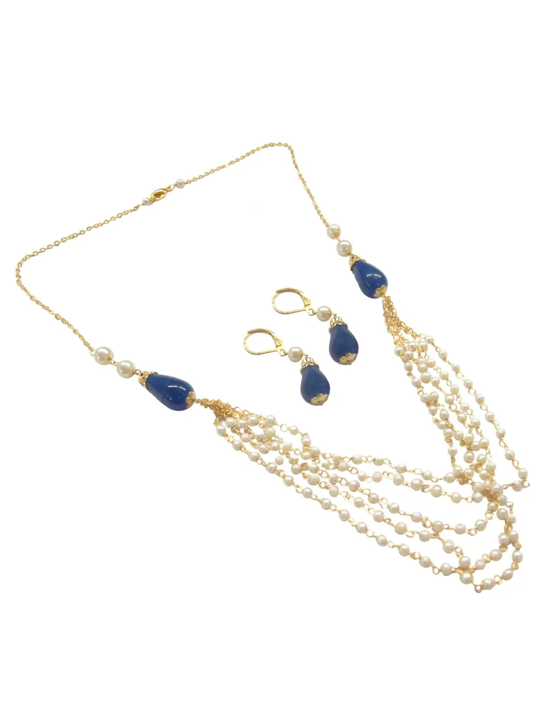 Gold-Plated Pearl Layered Necklace Set